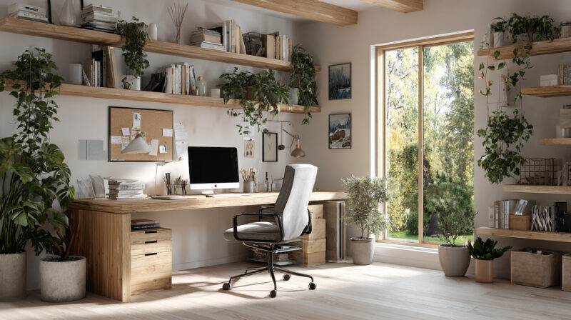 Uredno organizovan kancelarijski prostor u kući