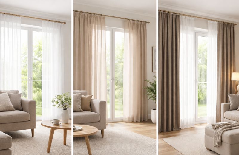 Kombinacija zavesa i drapera